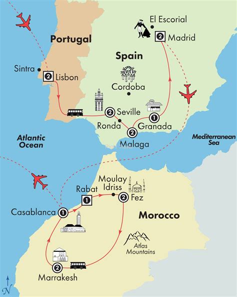 travel spain portugal morocco